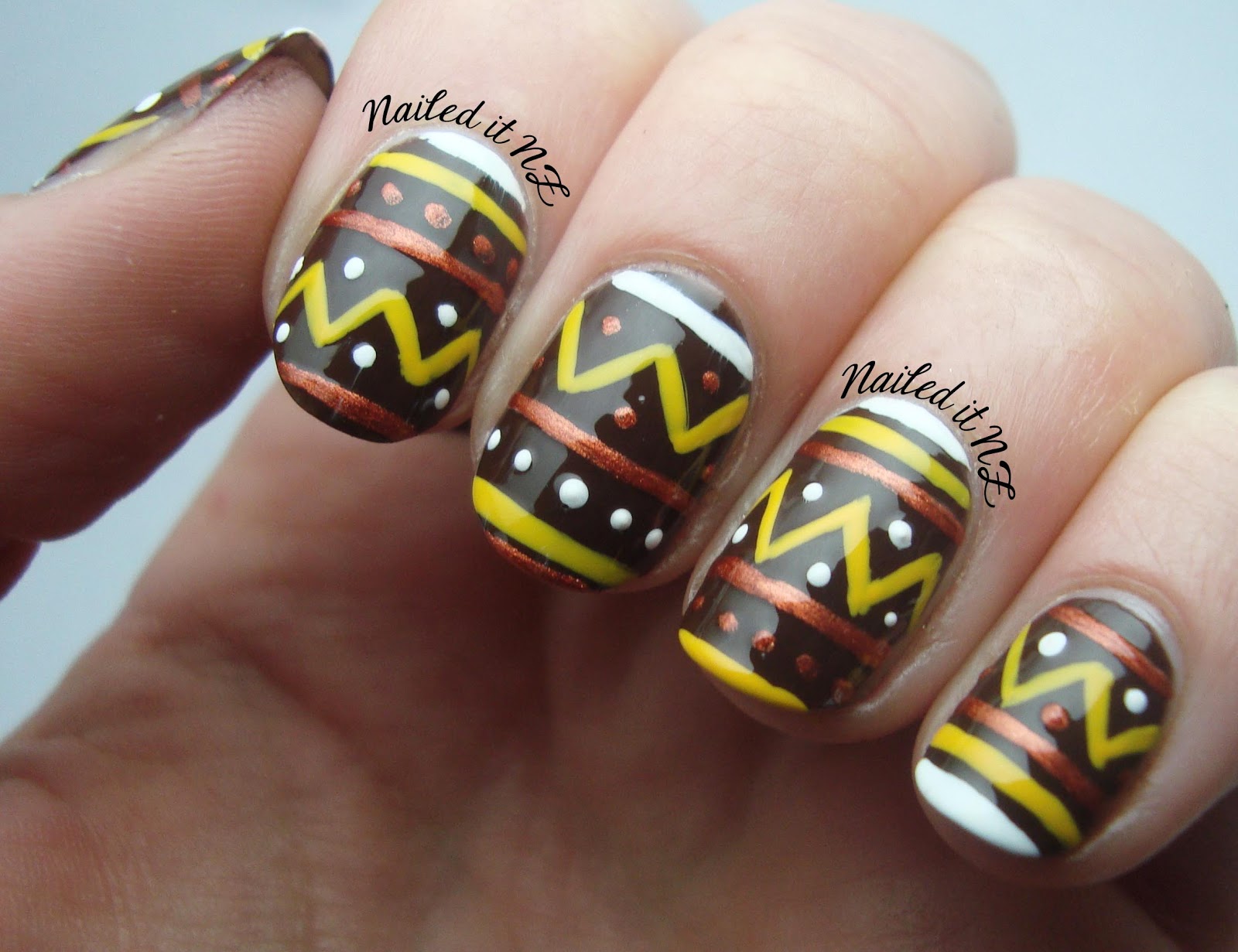Nail art for short nails #7 - Tribal nails