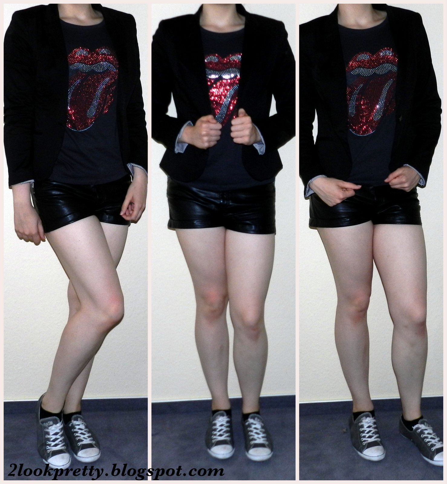 2 Look Pretty Edgy Short Leather Pants Outfit!