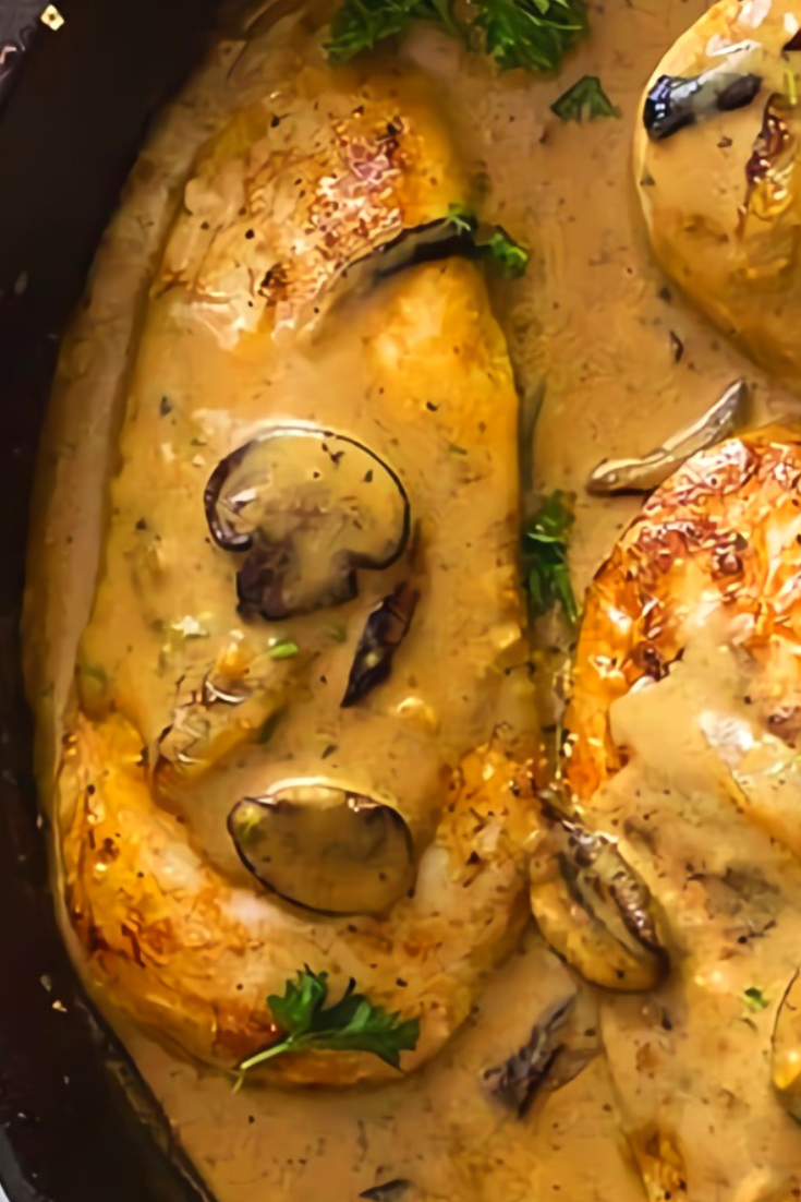 Chicken Breast Recipe in Garlic Mushroom Cream Sauce #Food ...