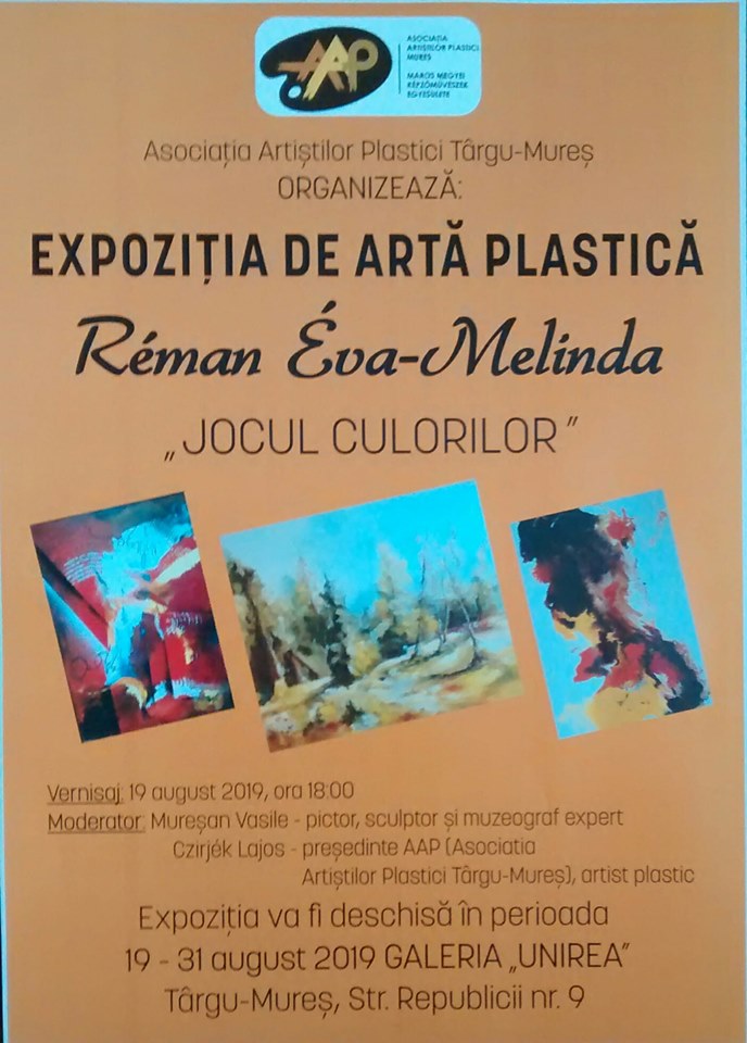 Asociaţia Artistilor Plastici Targu Mures Expozitia De Artă Plastică Reman Eva Melinda Jocul Culorilor