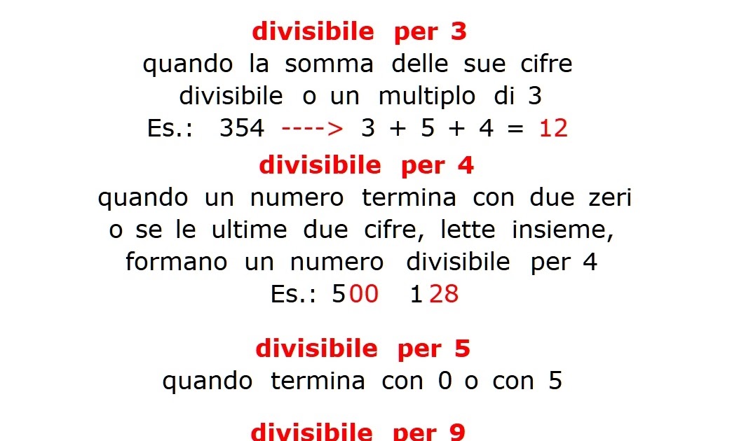 Paradiso delle mappe I criteri di divisibilità Paradiso delle mappe I criteri di divisibilità