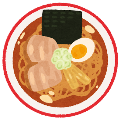 上から見た醤油ラーメンのイラスト