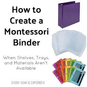 How to Create a Montessori Binder when Shelves, Trays, and Materials Are Not Available