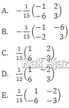 Invers matriks X, opsi jawaban soal no. 4 Matematka IPS UN 2019