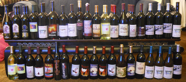 A table full of New York Finger Lakes Wine