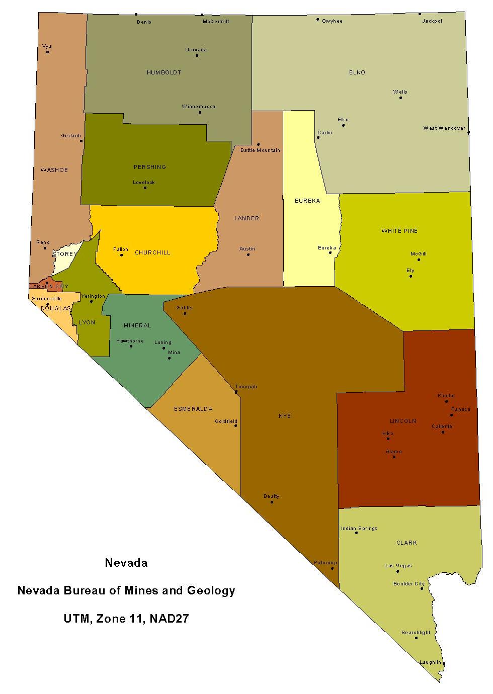 Printable Nevada County Map - Printable Word Searches