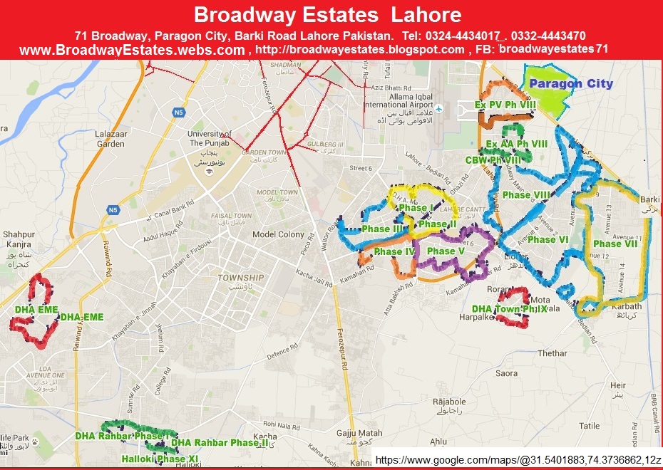 Broadway Estates Lahore Paragon City An Overview & Maps