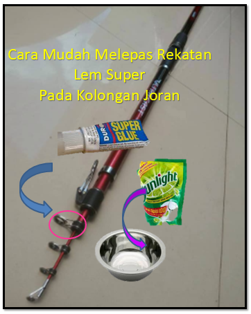 Cara Melepas Lem Super Yang Terlanjur Merekat Pada Kolongan Section Joran Pancing Aliems Journey