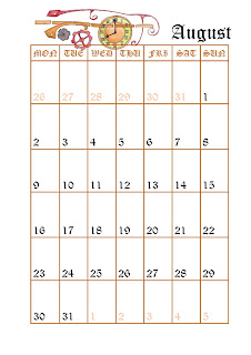 Free printable August calendar PDF download