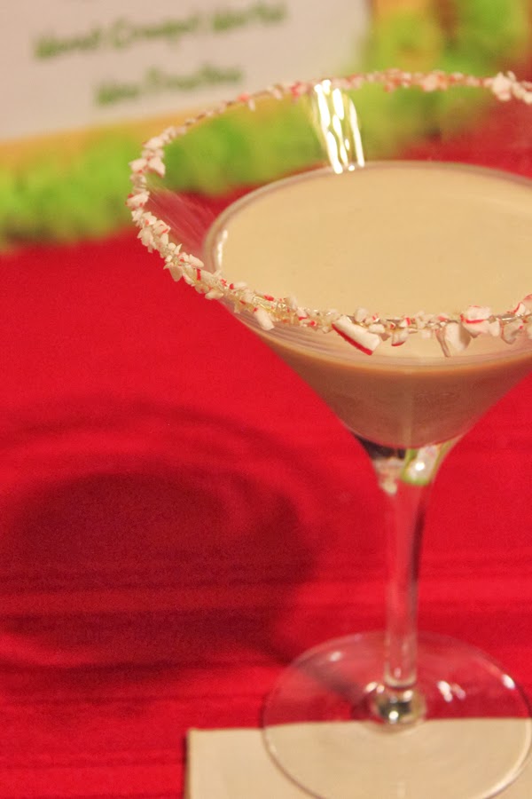 Holiday martini with candy cane rim