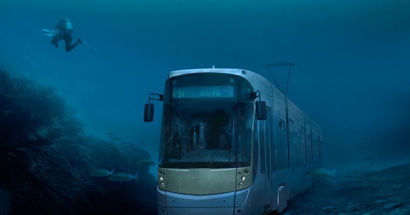 Train Under Sea water | Color Photo
