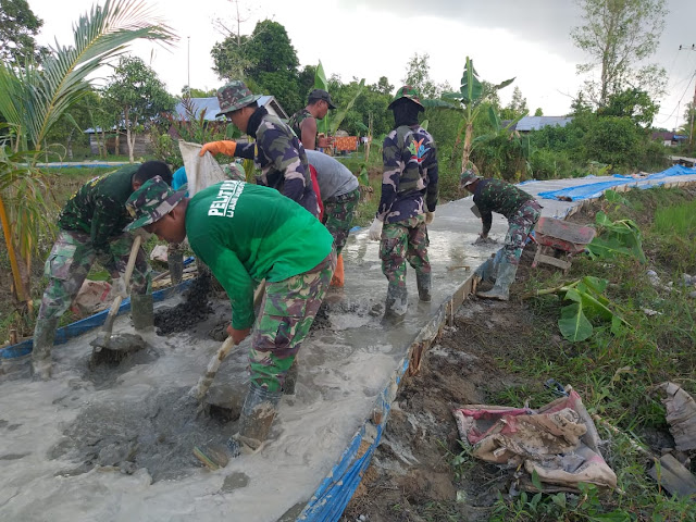  Pesatnya Pembangunan di Desa Saka Lagun, Tak Lepas dari Peran Prajurit TNI