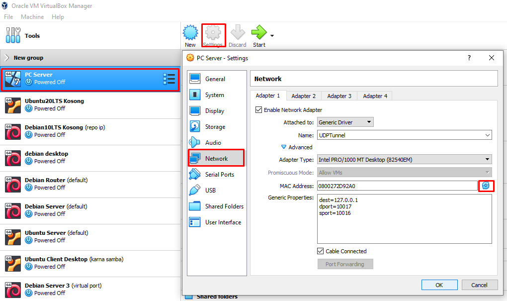 Cara Reset Mac Address Virtual Machine di VirtualBox