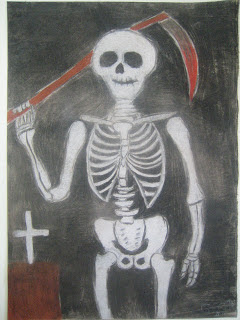 Aide Leit-Lepmets haapsalu kunstikool kompositsioon kunstiõpetaja inimese skelett luustik