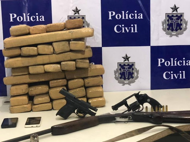 Megaoperação apreende três armas e 40 kg de maconha na Bahia