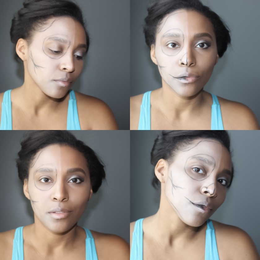 halloween makeup, glam skull, makeup tutorial