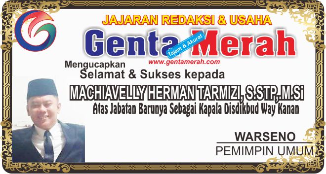 Selamat Kepada Bung Velly Atas Jabatanya Sebagai Kadisdikbud Waykanan