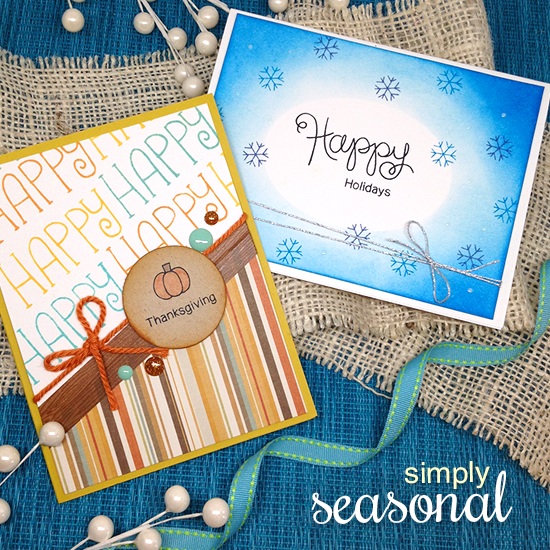 Fall and Winter Cards by Jenifer Jackson | Simply Seasonal stamp set by Newton's Nook Designs #newtonsnook