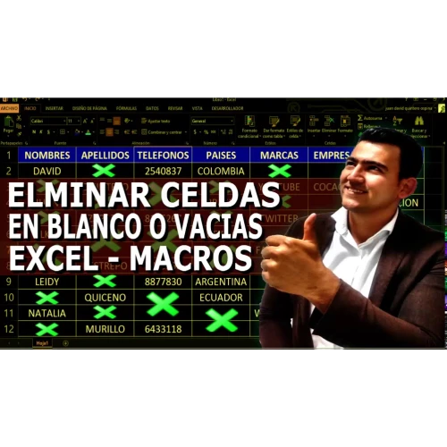 ⬜ Como Eliminar o Quitar CELDAS VACIAS o EN BLANCO en Excel con Macros ⬜ Como Eliminar o Quitar CELDAS VACIAS o EN BLANCO en Excel con Macros