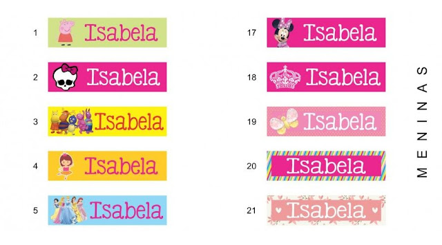 Etiquetas Escolares Princesas (96 Etiquetas)