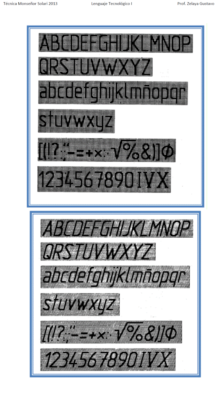 Taller - Nivel 1: TIPOS DE LETRAS – NORMA IRAM 4503*. Trazado de letras ...