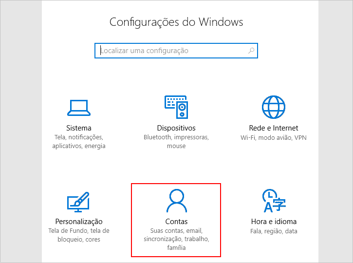 Configurações do Windows - excluir usuário