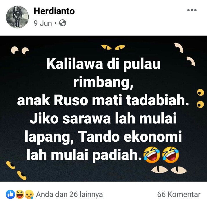 Kumpulan Pantun Lucu Minang Penghilang Stres, Karya