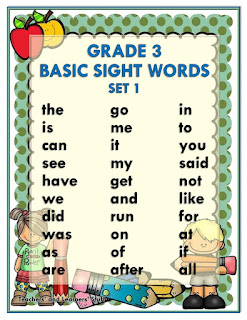 BASIC SIGHT WORDS (Grade 3) Free Download - DepEd Click