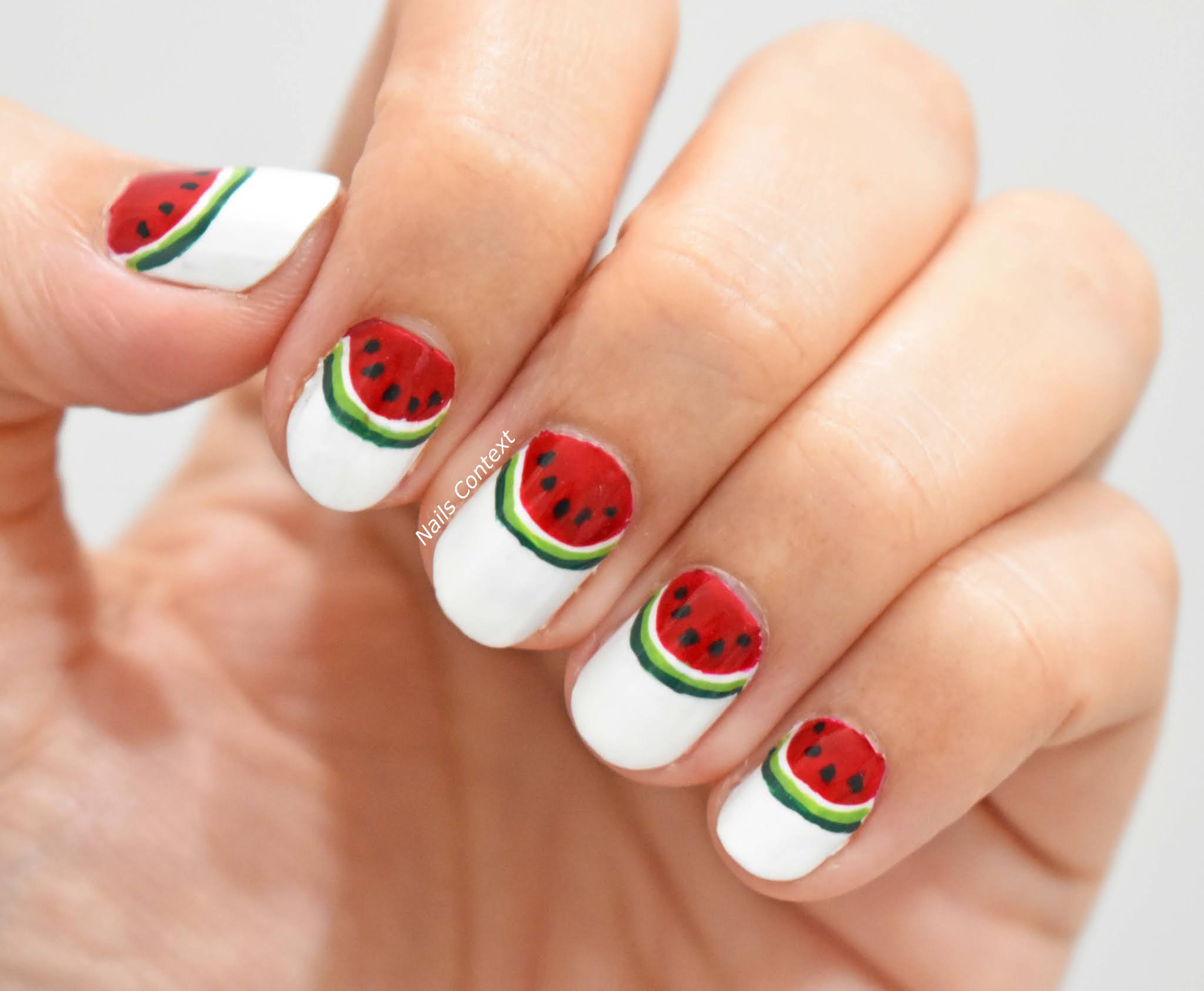 simple watermelon nail art 🍉🍉 : r/Nails