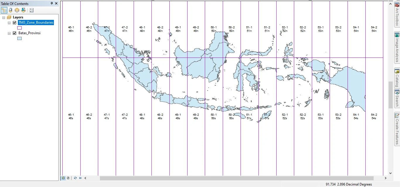 Shapefile Zona Sistem Koordinat TM3 Indonesia