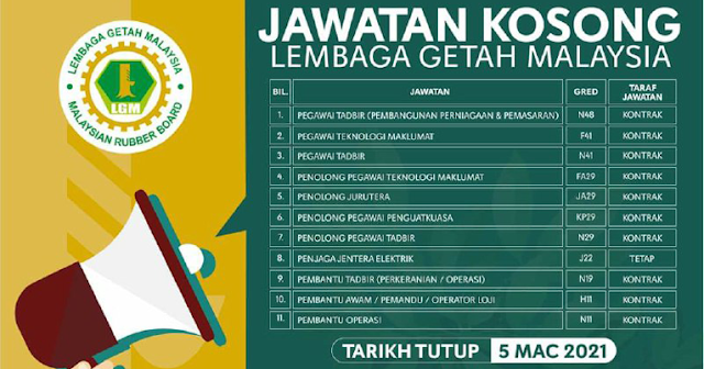 lembaga getah malaysia jobs