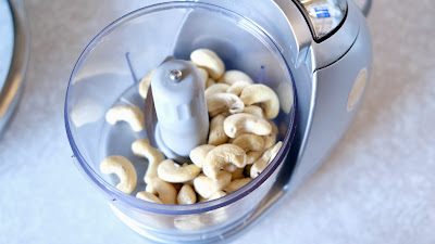 Cashew nuts in a blender