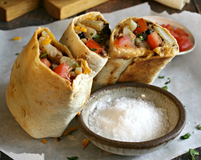 Hungry Couple TexMex Potato and Beef Burritos