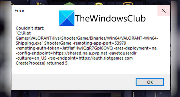 แก้ไข Valorant Error Codes 5 และ 6 บน Windows PC