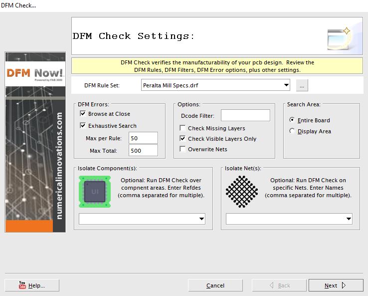 Running a Design for Manufacturing Check in DFM Now Embedded Systems
