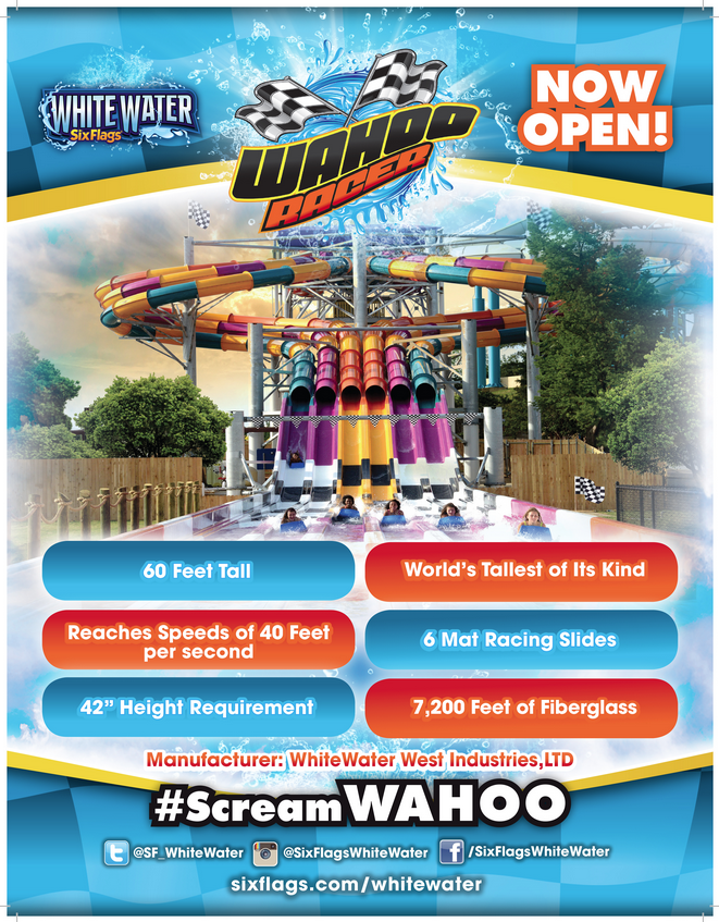 NewsPlusNotes Six Flags White Water Opens New Wahoo Racer Water Slide