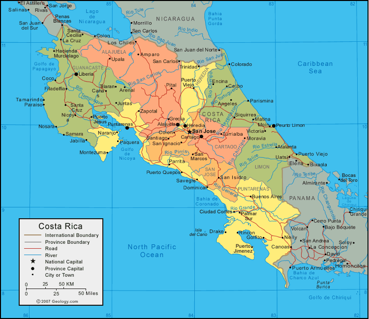 Costa Rica | Mapas Geográficos da Costa Rica - Enciclopédia Global™