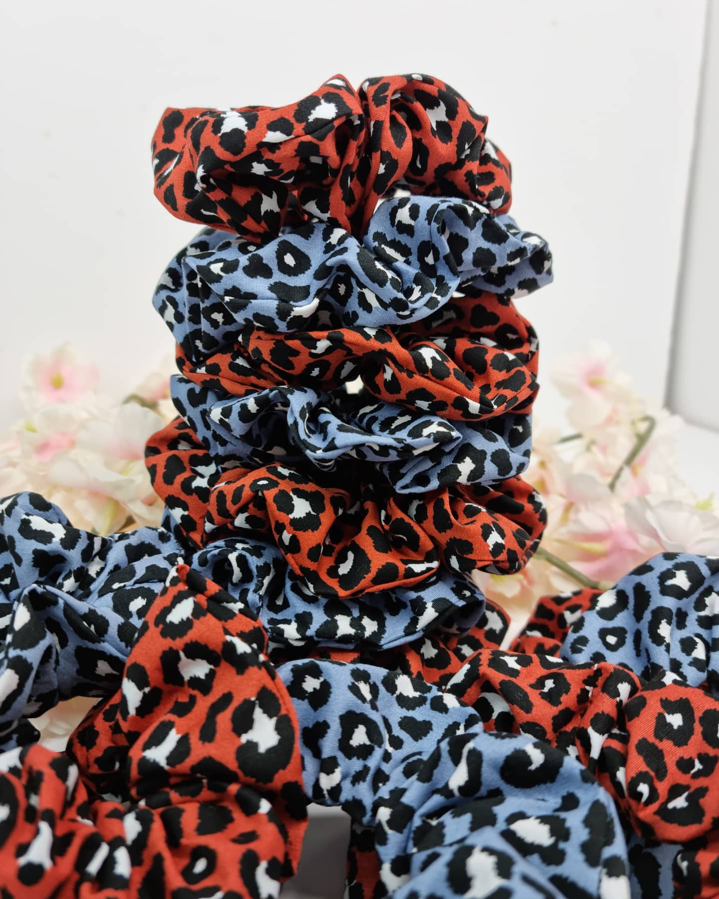Sammi's Scrunchies Cotton Patterned Scrunchies Sammi's Scrunchies patterned leopard stacked scrunchies