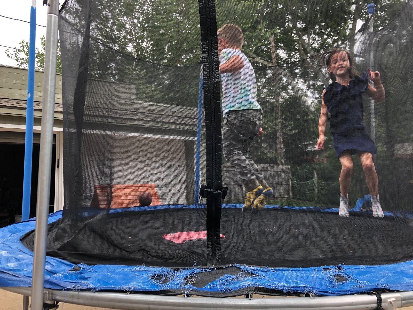 So Cute, Totally Fun Borrowing the neighbors’ trampoline