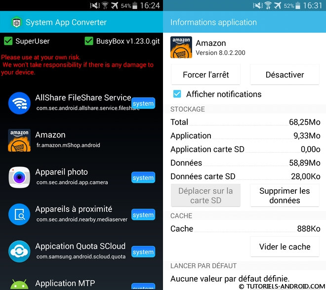 System App Converter pour Android