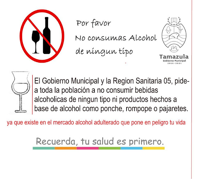 Queda prohibido el consumo de alcohol en toda la Región Sanitaria 05