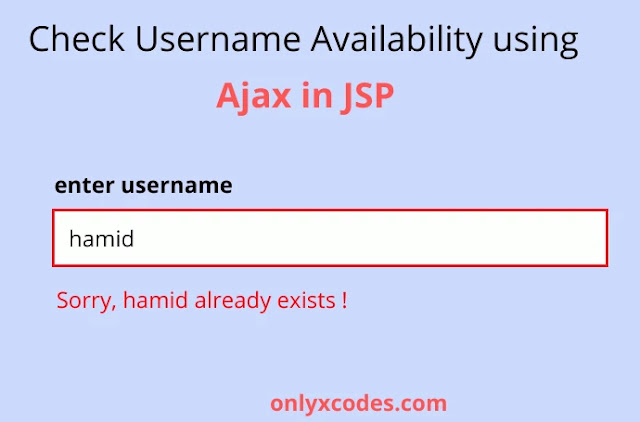 check username availability using ajax in jsp - Onlyxcodes