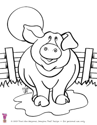 Animal Parade Pig Coloring Page
