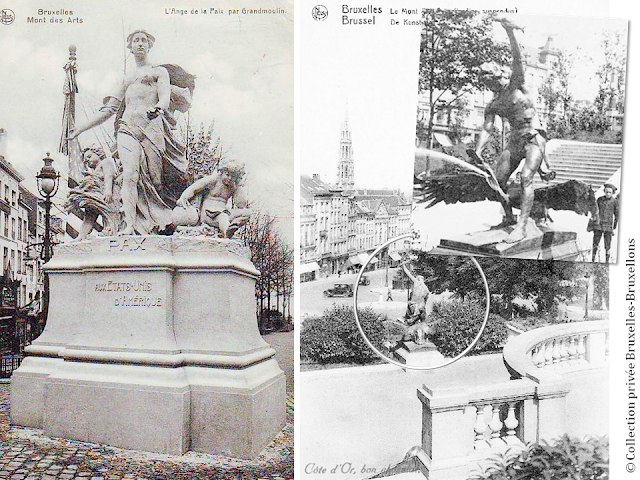 Mont des Arts - Bruxelles disparu - Avis de recherche pour ces deux sculptures du premier Mont des Arts qui semblent s'être volatilisées - Bruxelles-Bruxellons
