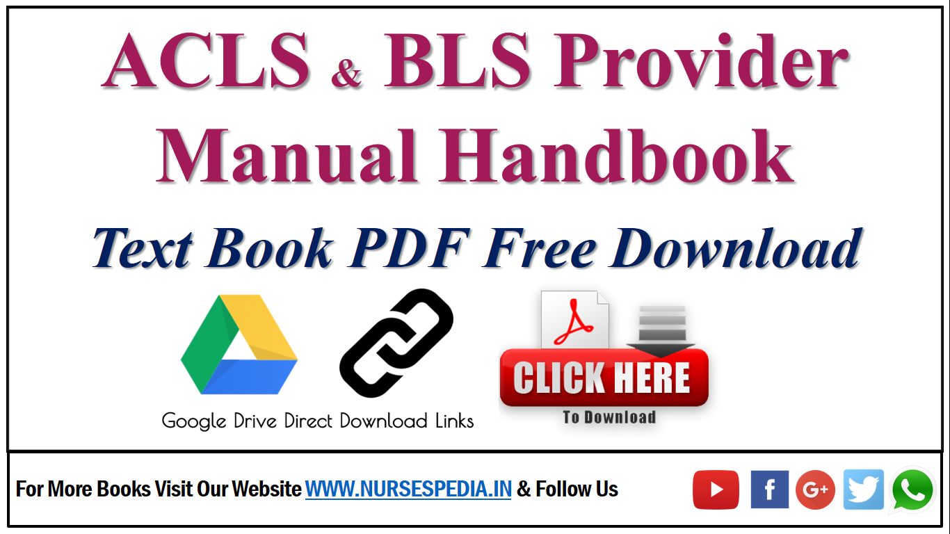 ACLS and BLS Provider Manual Handbook PDF Free Download - NURSESPEDIA.IN