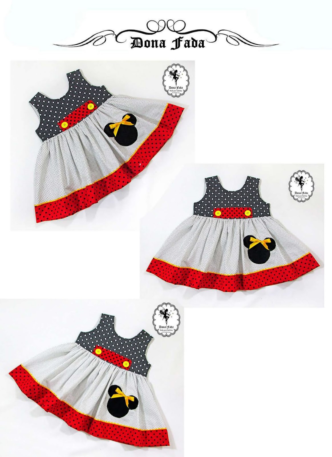 Vestido de Menina da Minnie com Moldes - Moldes e Gráficos