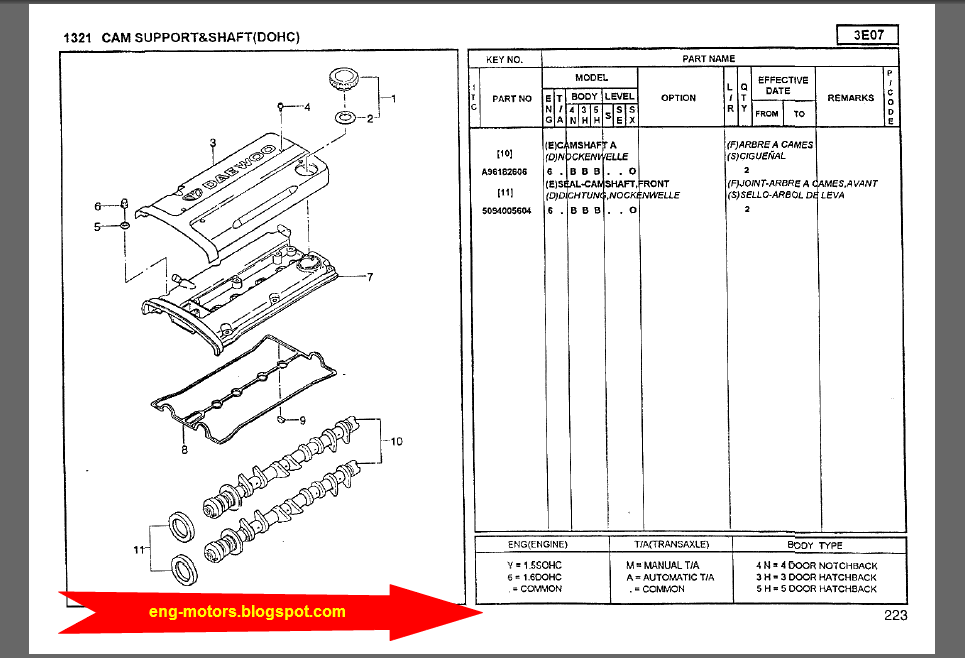 Daewoo parts catalog
