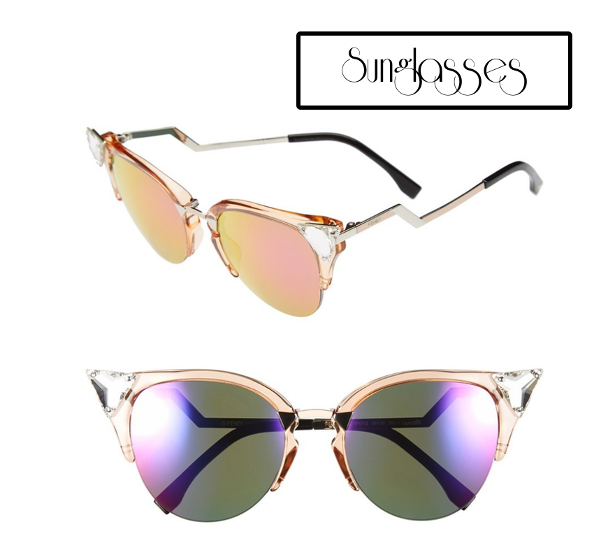 Fendi Crystal 52mm Tipped Cat Eye Sunglasses