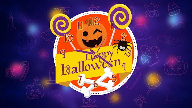 Halloween Pumpkin Clock screensaver
