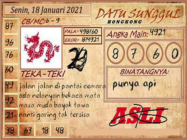 Syair hk 18 januari 2021 KODE SYAIR SGP SYAIR HK SYAIR SYDNEY 2021